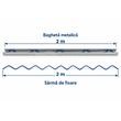 Baghetă metalică tip C pentru folie solar, 2 m, cu sârmă plastifiată inclusă