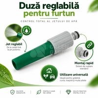 Lance reglabilă pentru stropit, cu conectare rapidă la furtun